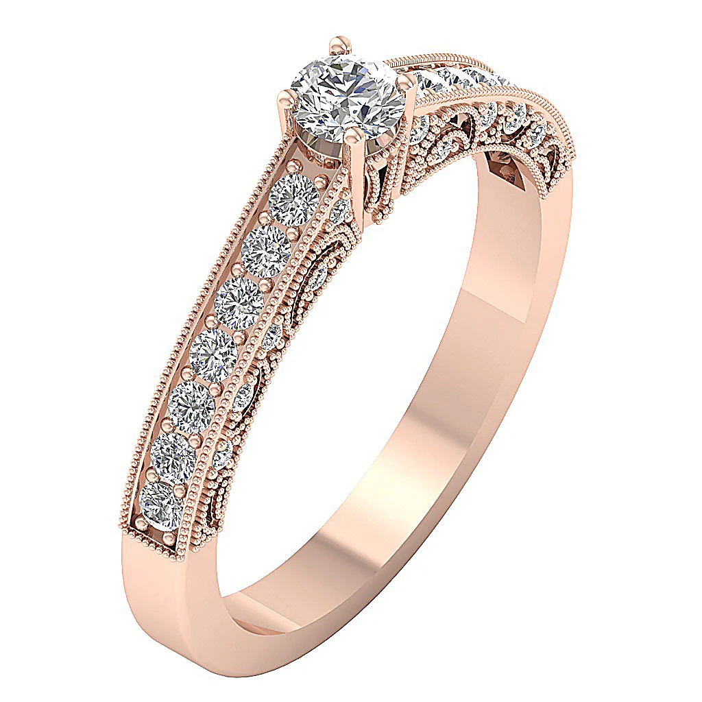 The Azrael Designer Solitaire Engagement 14K White Gold Natural Diamond Ring - Image 3