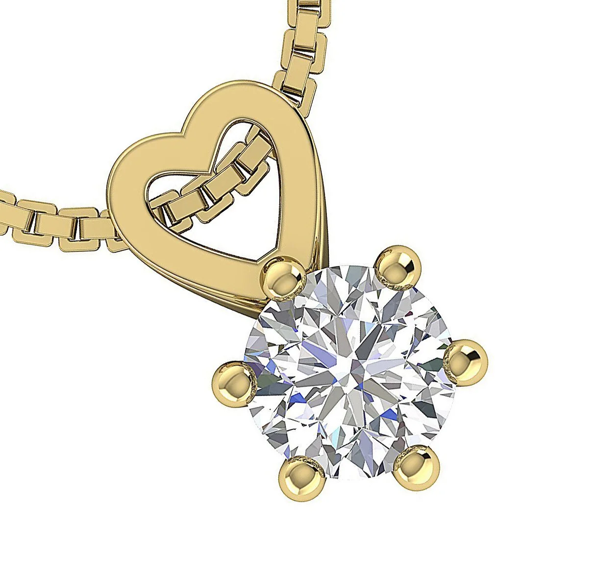 Heart Solitaire Pendant Necklace I1/SI1 G 0.50-1.00Ct Round Diamond 14k/18k Rose Gold - Image 11