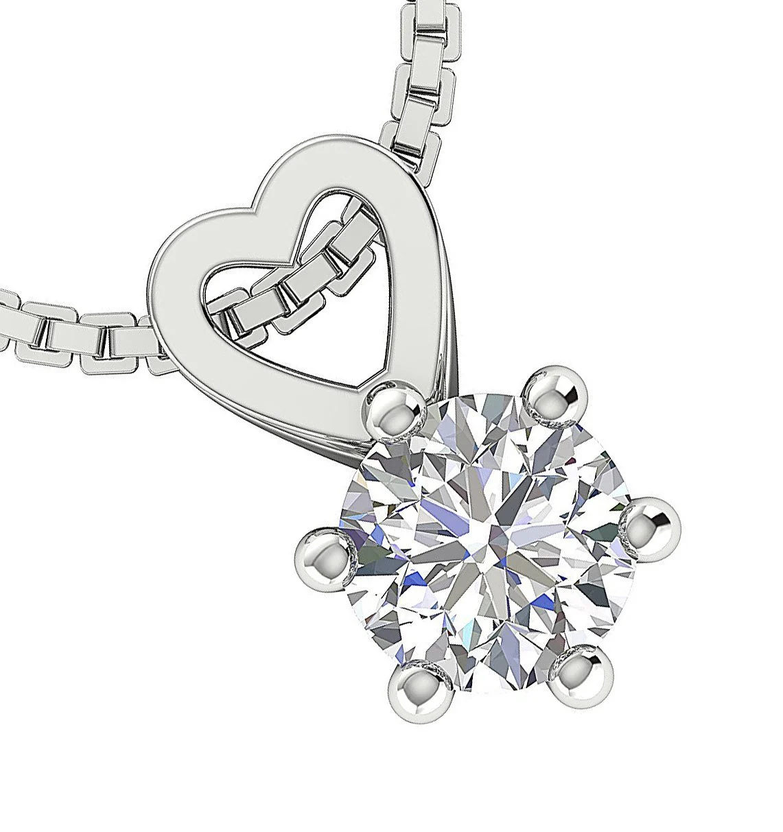 Heart Solitaire Pendant Necklace I1/SI1 G 0.50-1.00Ct Round Diamond 14k/18k Rose Gold - Image 12