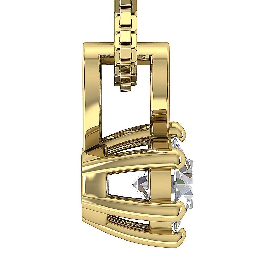 Heart Solitaire Pendant Necklace I1/SI1 G 0.50-1.00Ct Round Diamond 14k/18k Rose Gold - Image 8