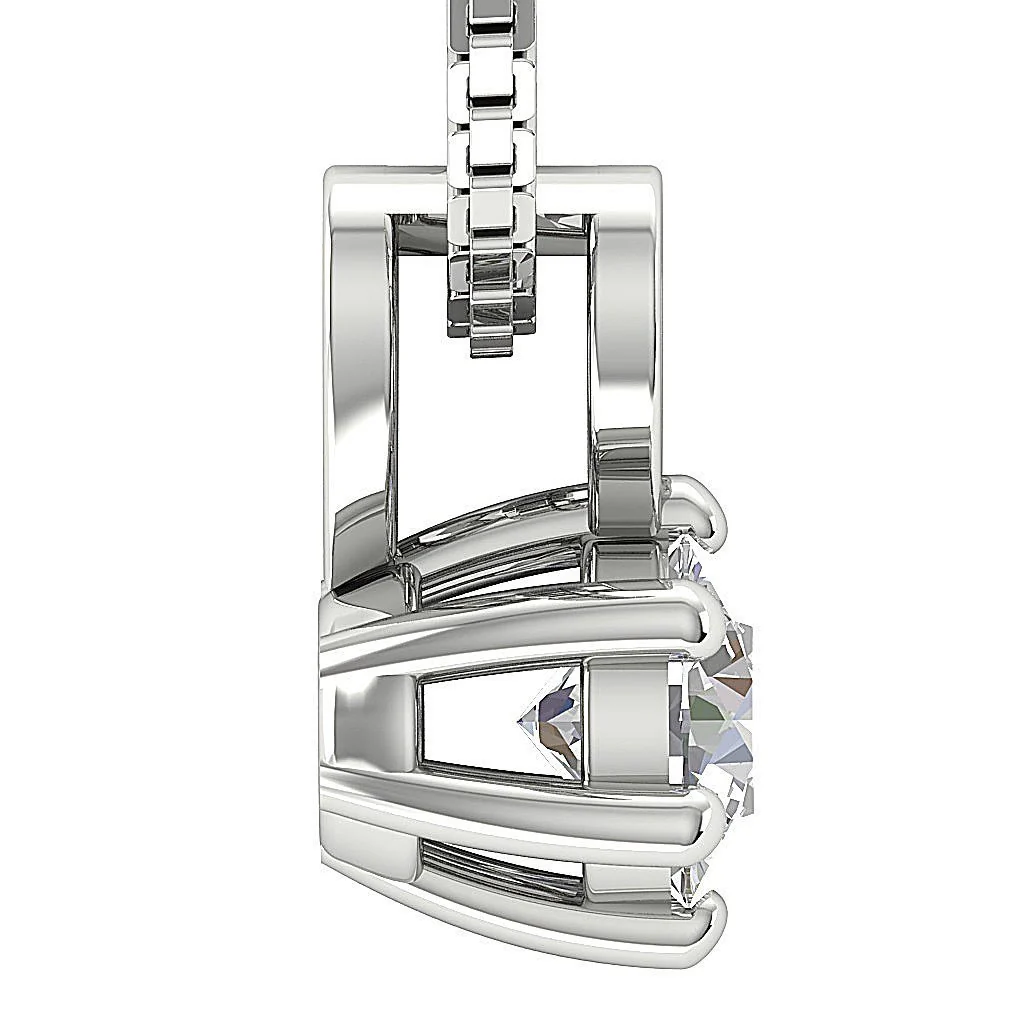Heart Solitaire Pendant Necklace I1/SI1 G 0.50-1.00Ct Round Diamond 14k/18k Rose Gold - Image 9