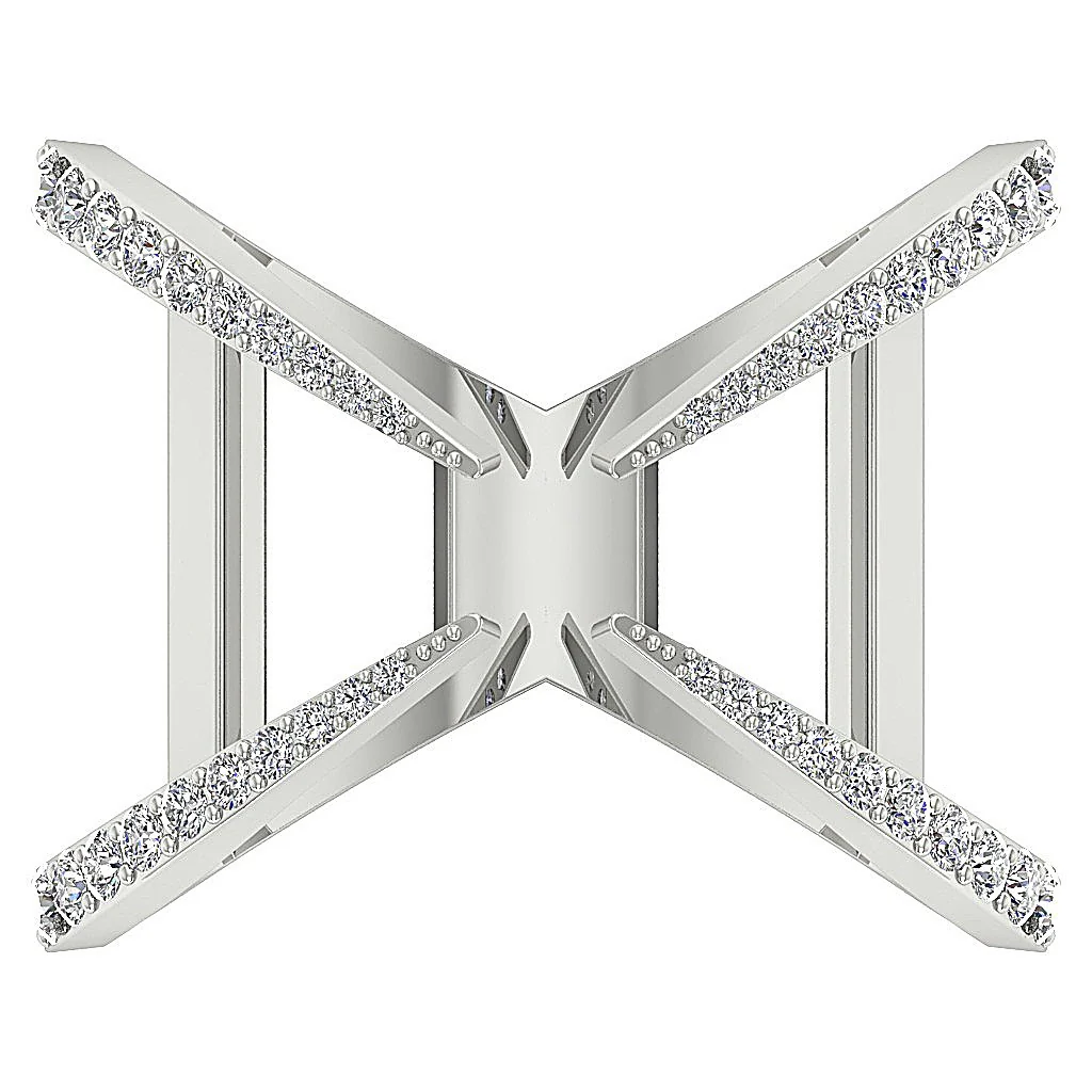The Barbara 14K White Yellow Rose Gold Fashion Wedding Ring Genuine Diamond 16.90 mm - Image 6