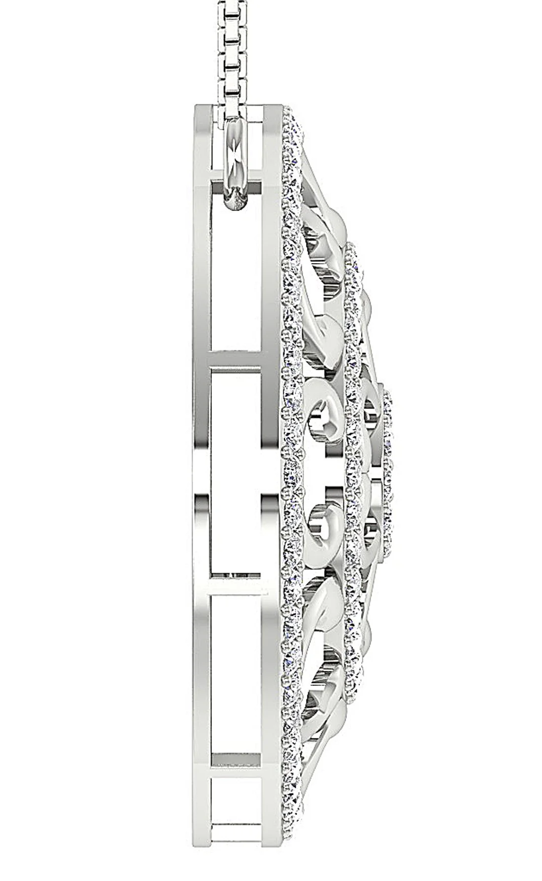 The Barrett Gorgeous Flower Circle Pendant 1.60 Carat Prong Set Round Cut Diamond Gold - Image 5