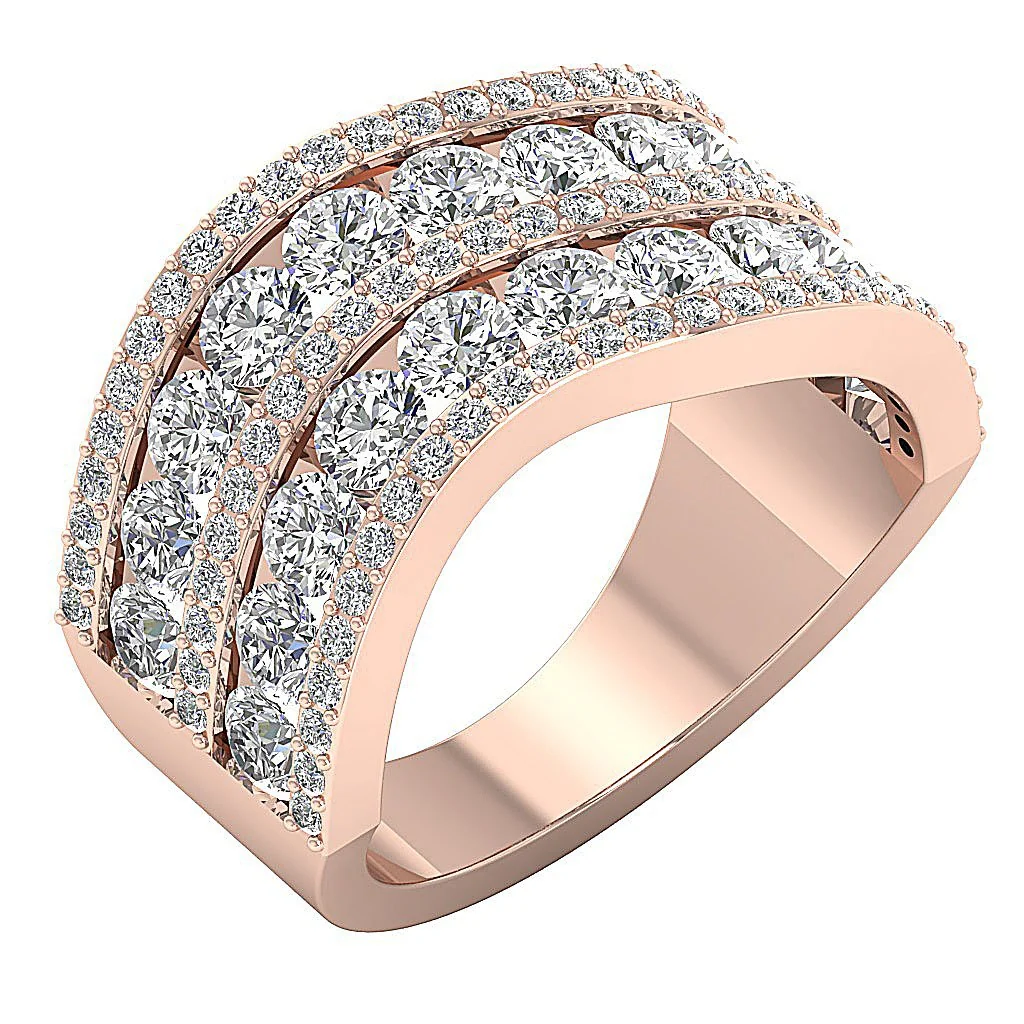 The Barrett Multi Diamond Wedding Anniversary Ring White Gold Natural Round Diamond - Image 2