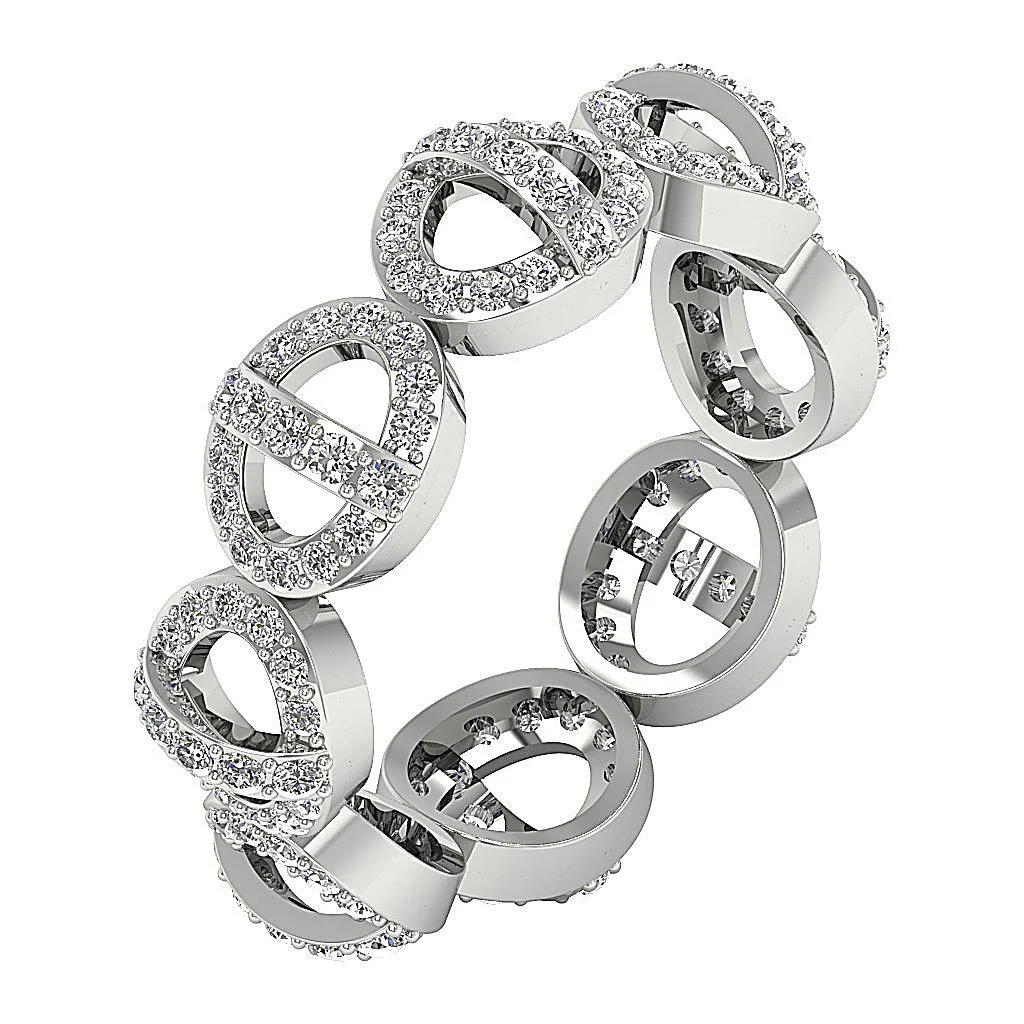 The Baylor Excellent Designe Natural Diamond White Gold Eternity Anniversary Ring
