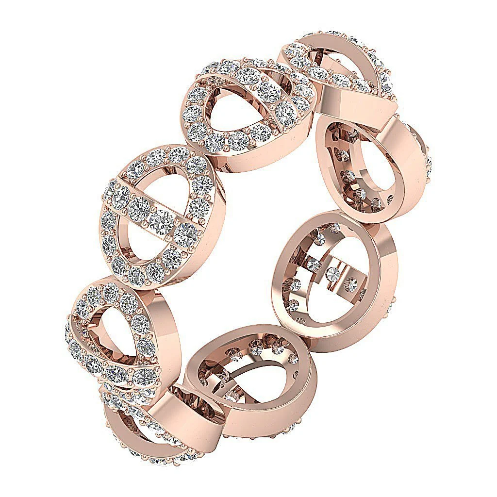 The Baylor Excellent Designe Natural Diamond White Gold Eternity Anniversary Ring - Image 3