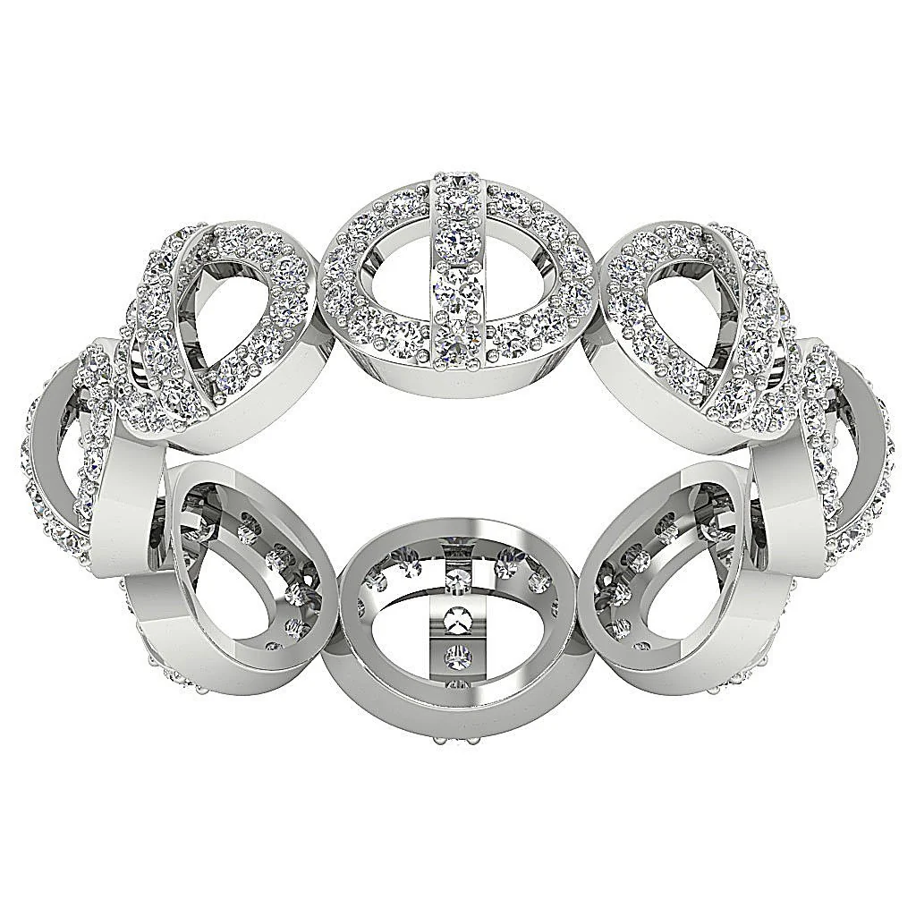 The Baylor Excellent Designe Natural Diamond White Gold Eternity Anniversary Ring - Image 4