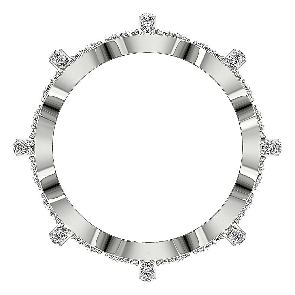 The Baylor Excellent Designe Natural Diamond White Gold Eternity Anniversary Ring - Image 6