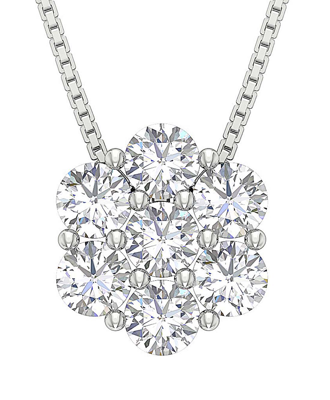 The Beau 7 Stone Fashion Pendant Necklace 14k Yellow Gold Natural Diamond Appraisal - Image 2
