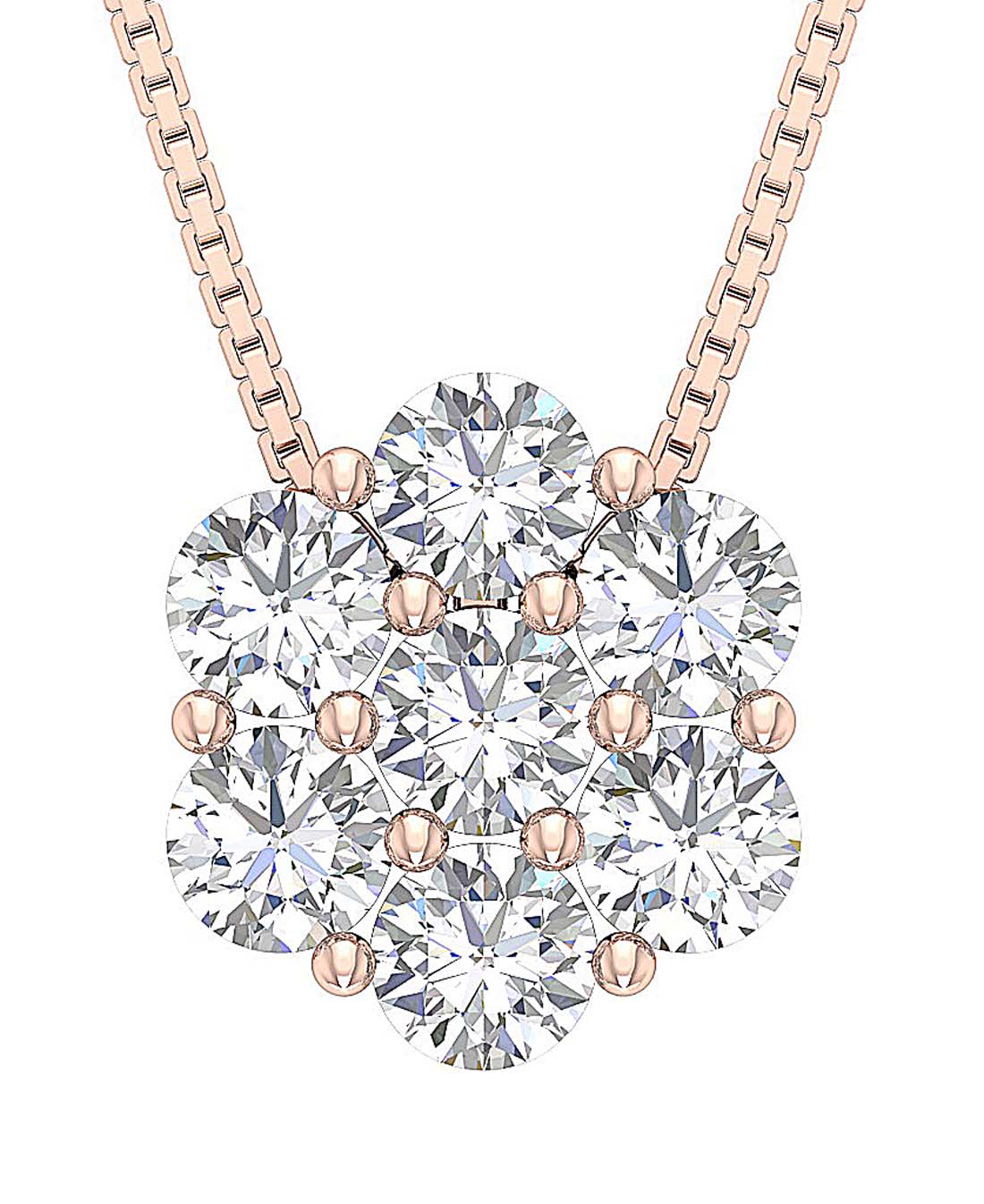 The Beau 7 Stone Fashion Pendant Necklace 14k Yellow Gold Natural Diamond Appraisal - Image 3