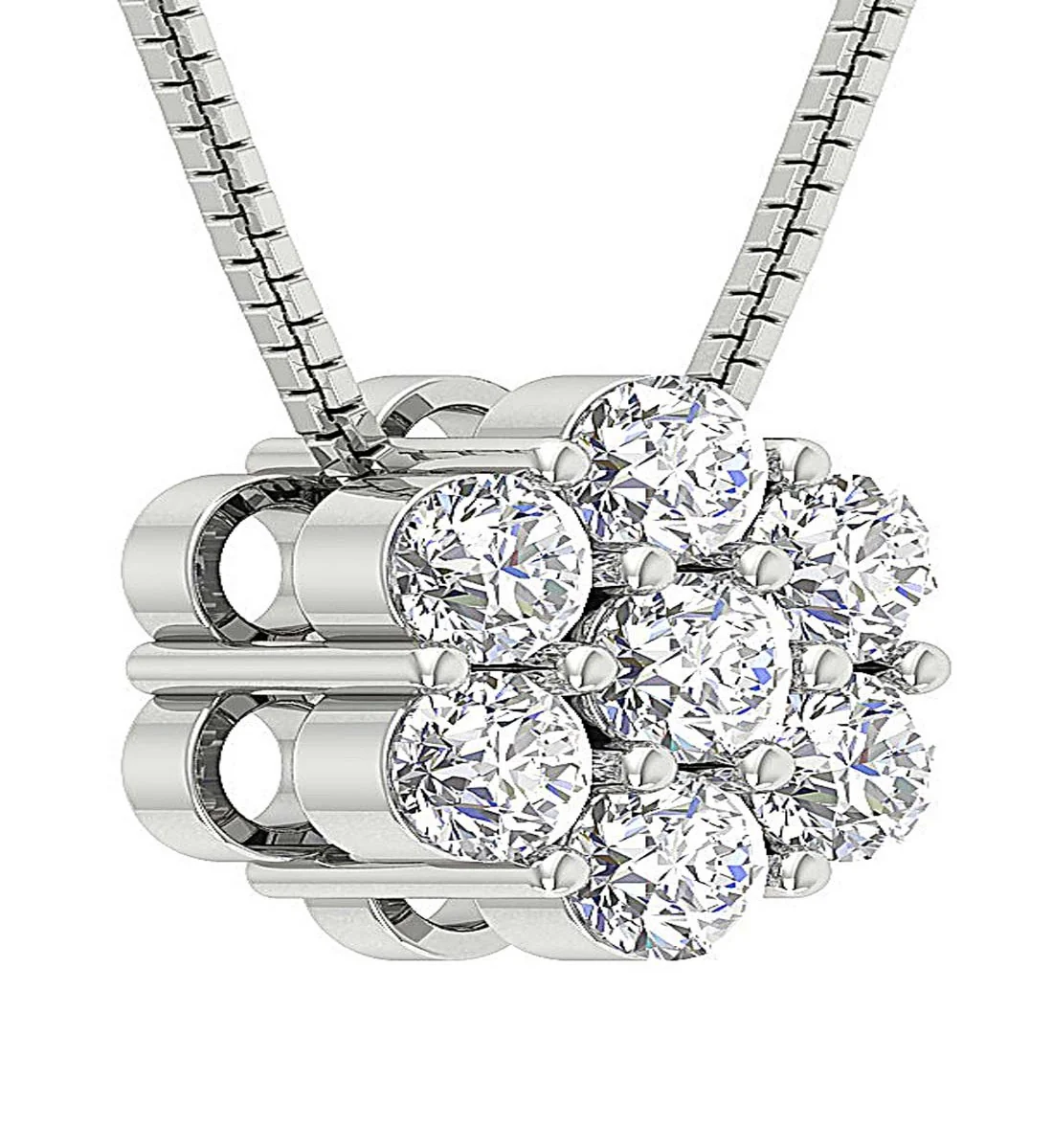 The Beau 7 Stone Fashion Pendant Necklace 14k Yellow Gold Natural Diamond Appraisal - Image 4
