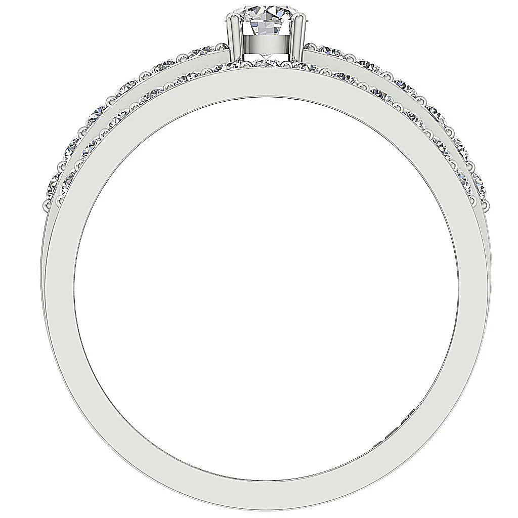 The Beckett Excellent Round Cut Diamond Bridal Anniversary Ring Band Set White Gold - Image 6