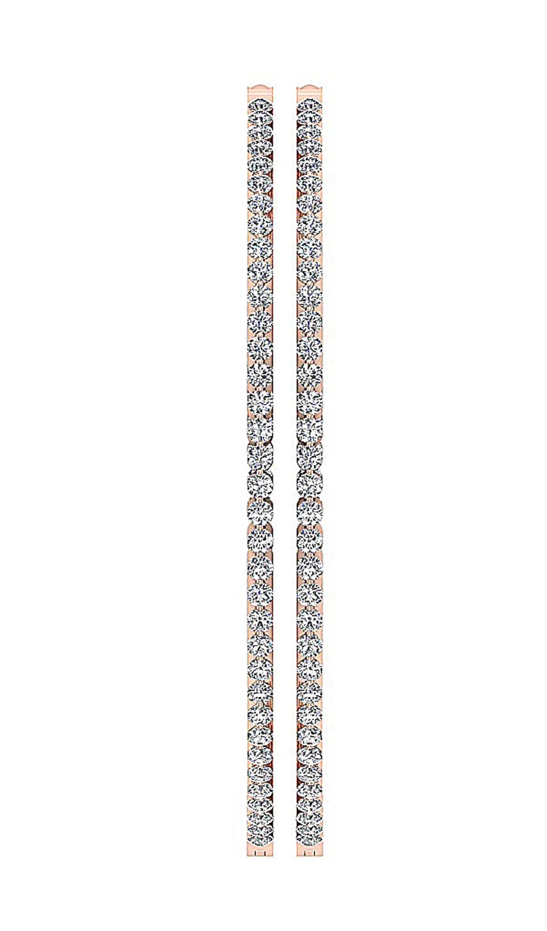 The Adam 14K Solid Gold 5.70 Carat Round Cut Diamond In Outside Hoops Earring 2.46 Inch - Image 9