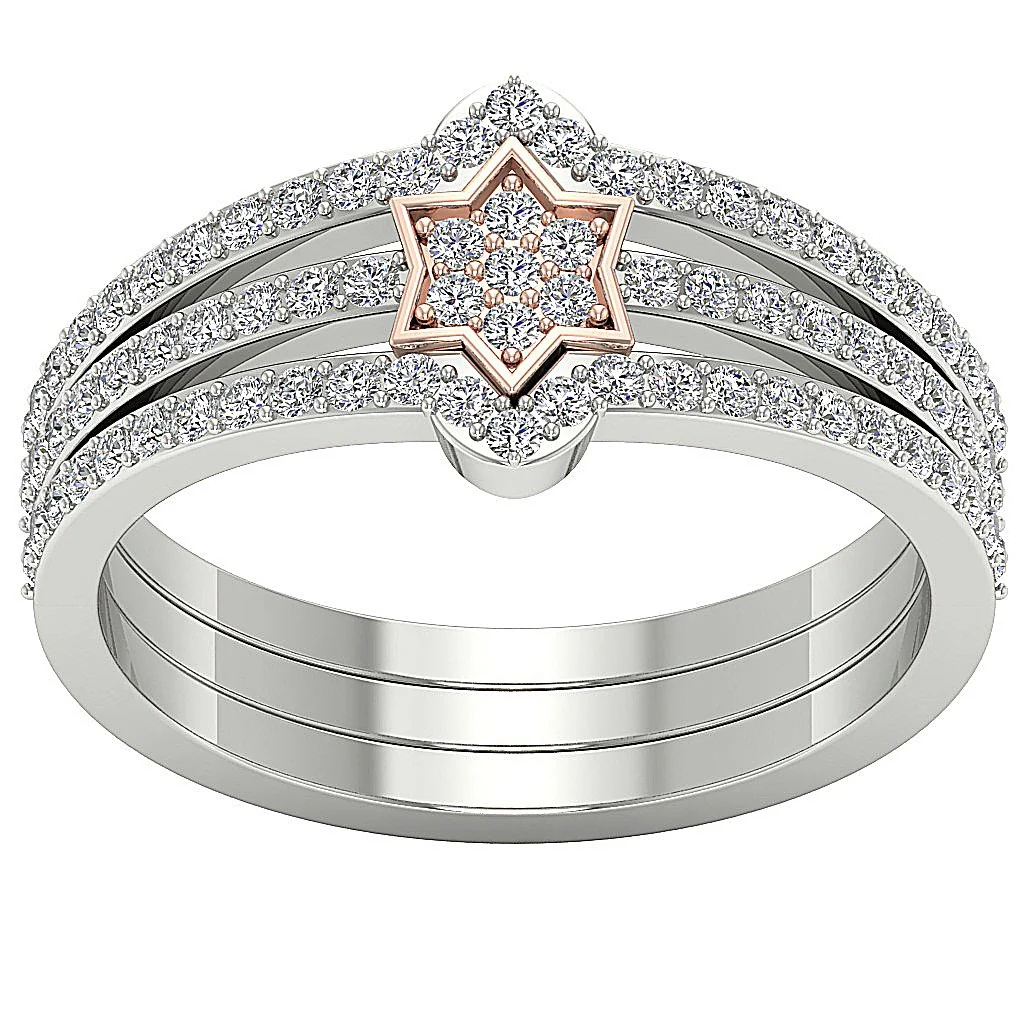 The Belle Star Engagement Wedding Ring Natural Diamond 14K Solid White Gold - Image 8
