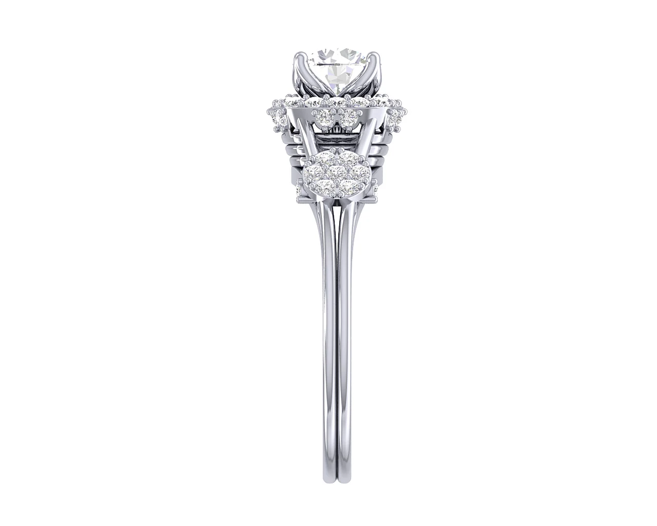 The Belle Classsic Round Diamond 14K Solid Yellow Gold Halo Solitaire Anniversary Ring - Image 7
