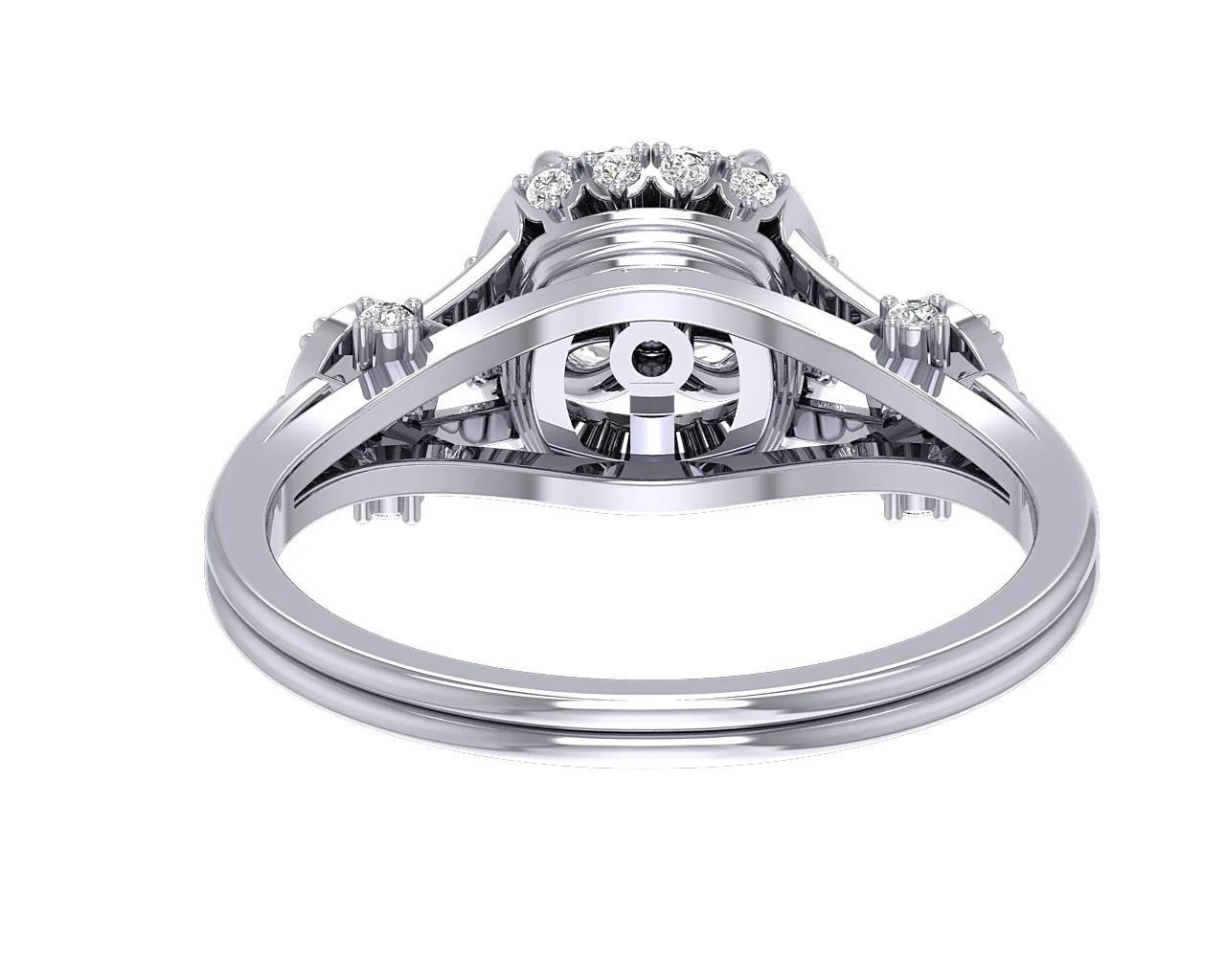 The Belle Classsic Round Diamond 14K Solid Yellow Gold Halo Solitaire Anniversary Ring - Image 8