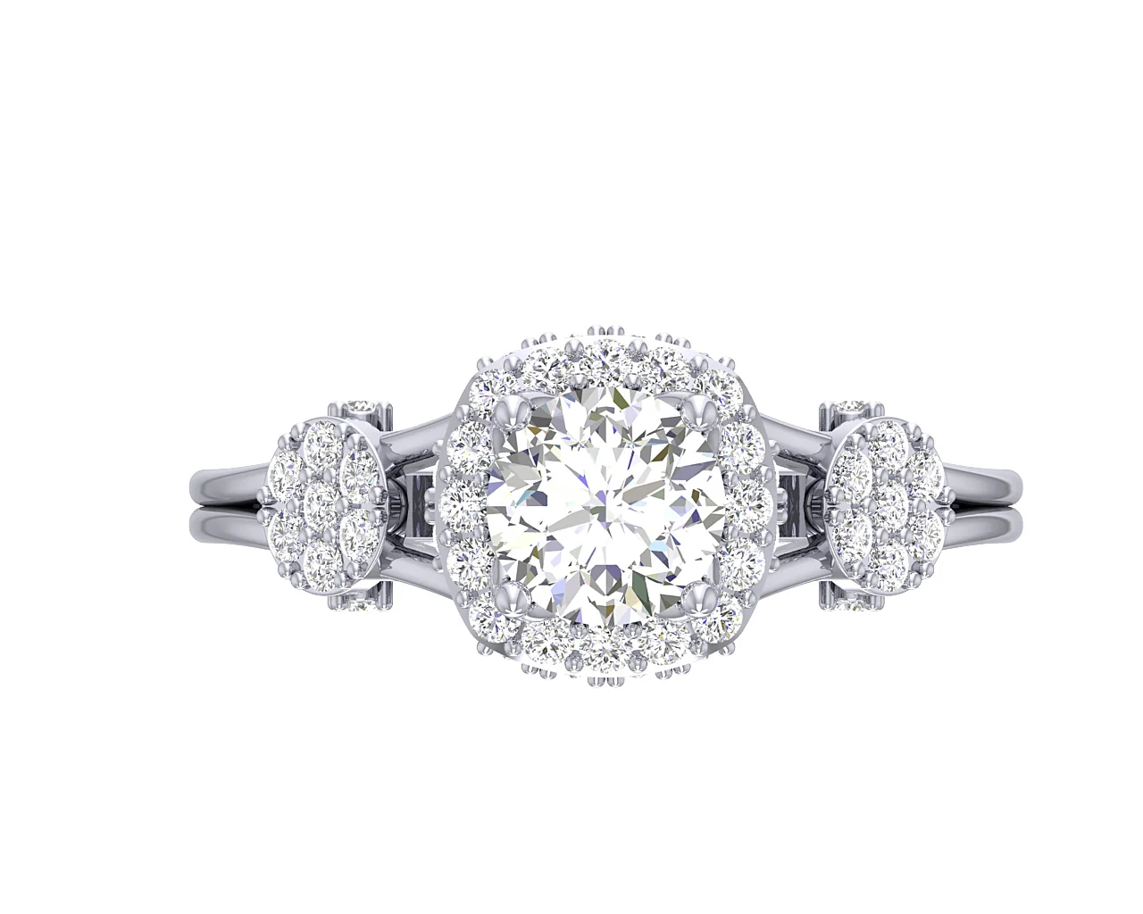 The Belle Classsic Round Diamond 14K Solid Yellow Gold Halo Solitaire Anniversary Ring - Image 9