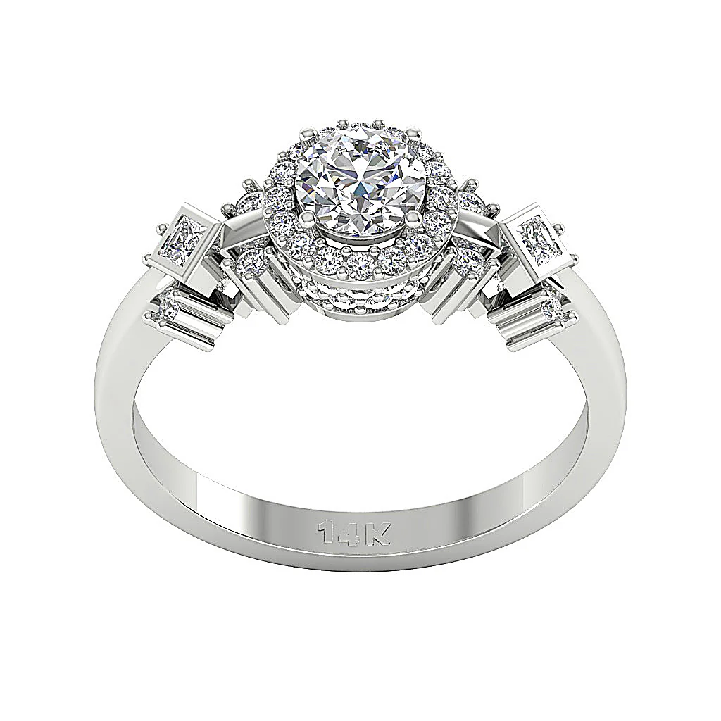 The Ben Beautiful Princess & Round Cut Diamond Solitaire Engagement Ring 14k Rose Gold - Image 4