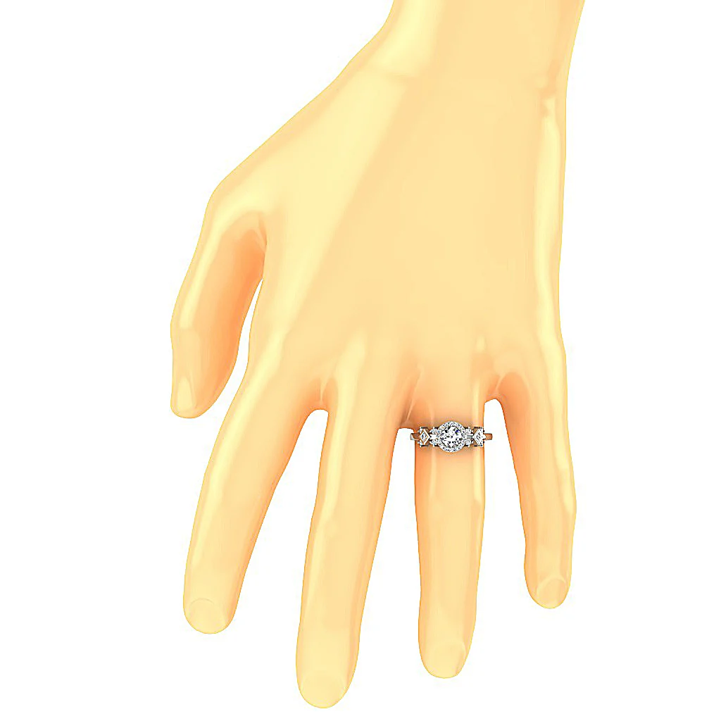The Ben Beautiful Princess & Round Cut Diamond Solitaire Engagement Ring 14k Rose Gold - Image 7