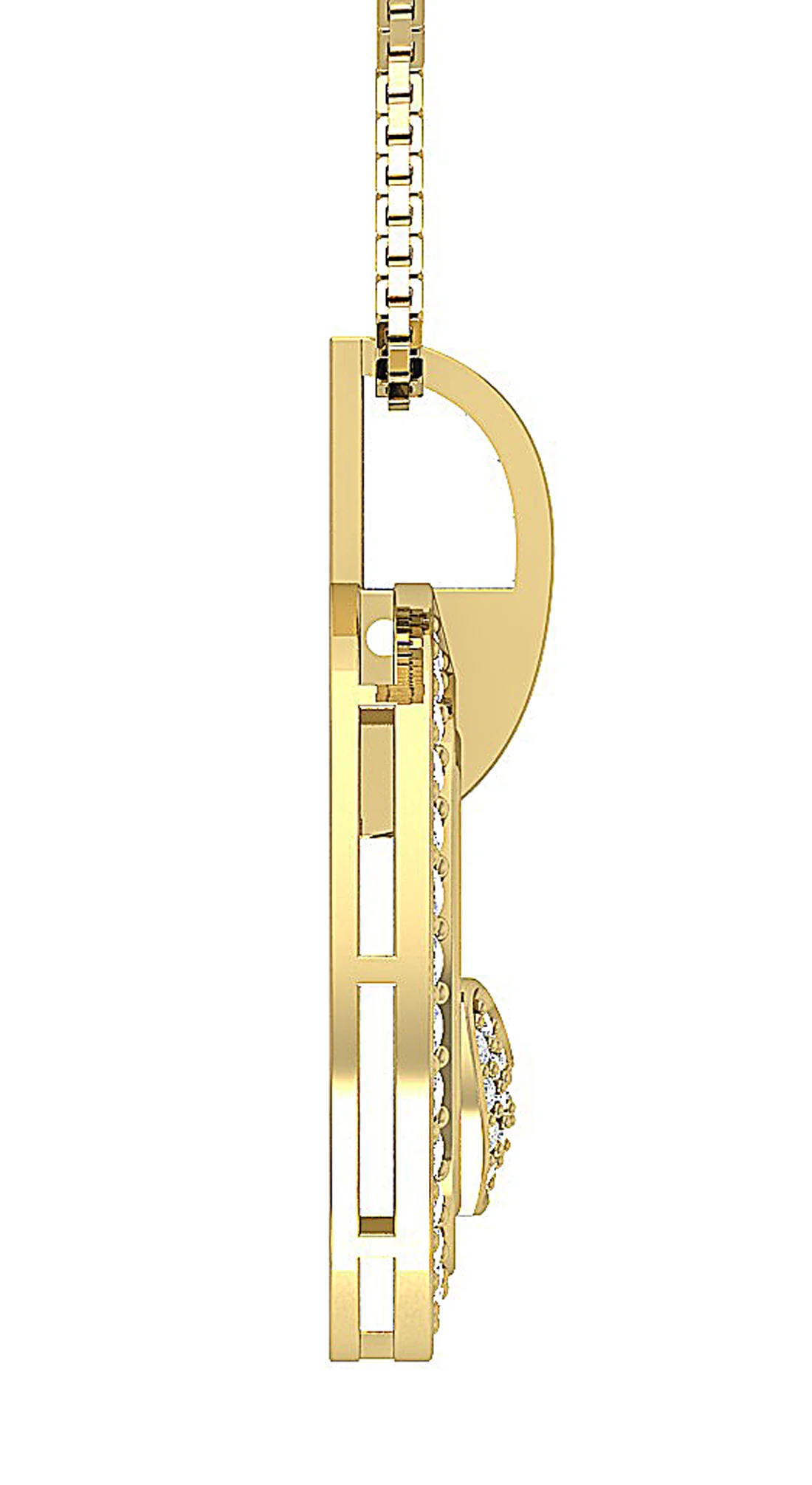 The Benjamin Gorgeous Double Circle Heart Pendant 14K Solid Gold Genuine Diamond - Image 8