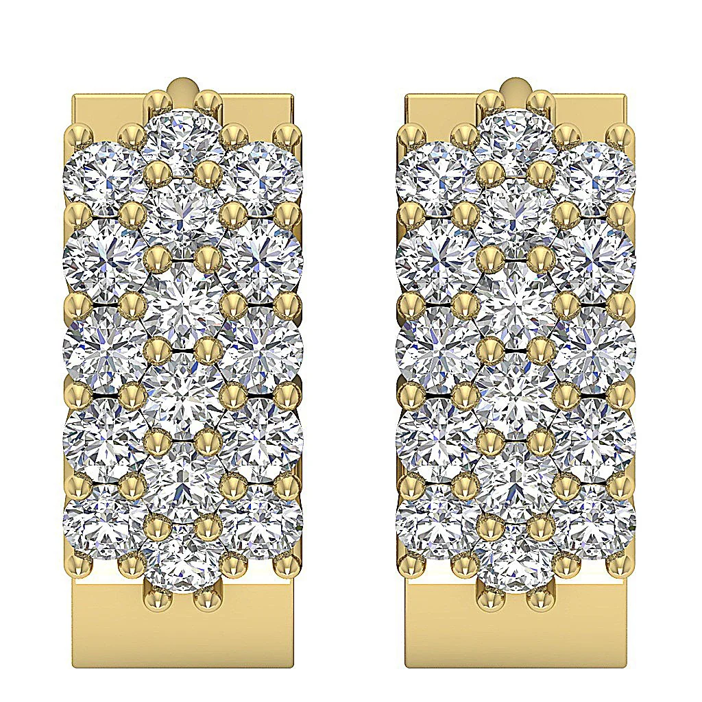 The Bentley Infinite Hoop Earring Round Cut Diamond 14K White Yellow Rose Gold Prong Set - Image 6