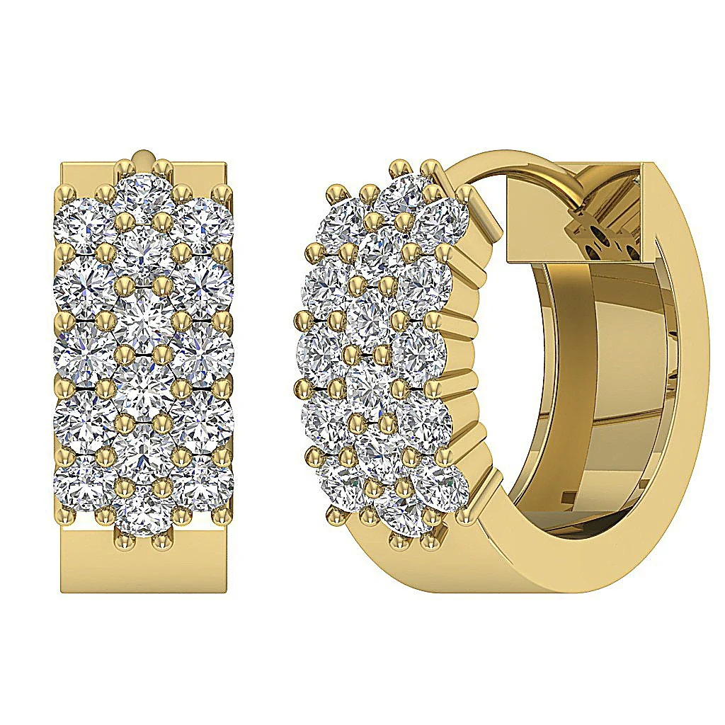 The Bentley Infinite Hoop Earring Round Cut Diamond 14K White Yellow Rose Gold Prong Set - Image 8