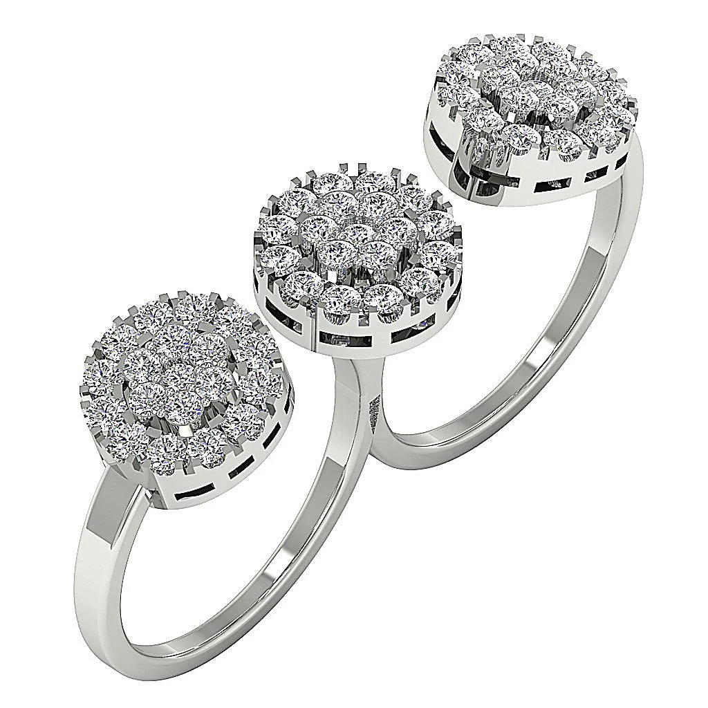 The Blake Open Halo Wedding Anniversary Ring Natural Diamond 14K Yellow Gold - Image 3