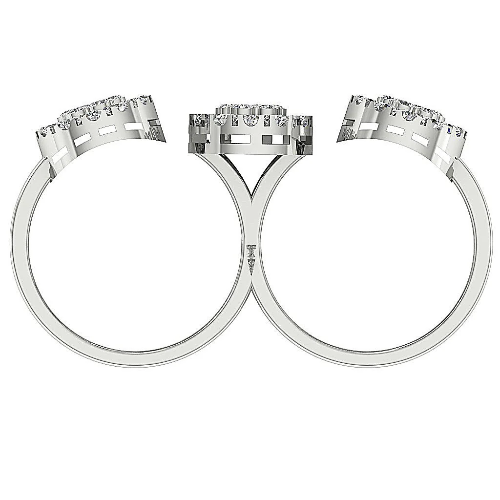 The Blake Open Halo Wedding Anniversary Ring Natural Diamond 14K Yellow Gold - Image 5