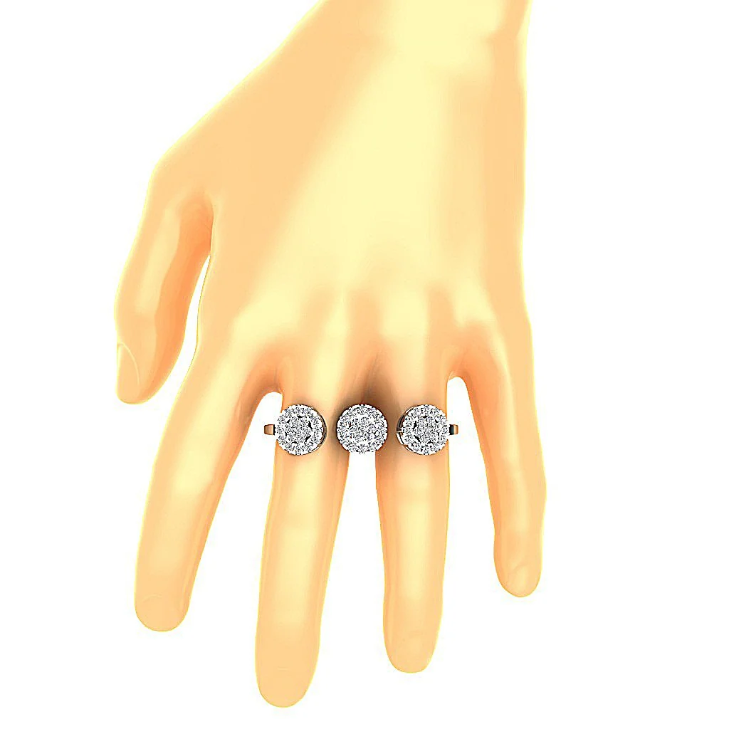 The Blake Open Halo Wedding Anniversary Ring Natural Diamond 14K Yellow Gold - Image 7