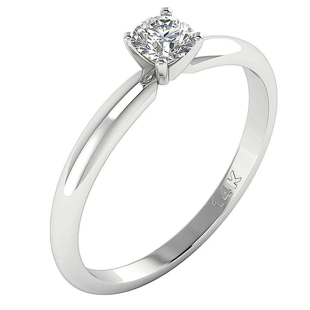 The Blaze 0.35 CT G-SI1 Diamond Solitaire Ring in 14k/18k Gold - Image 2