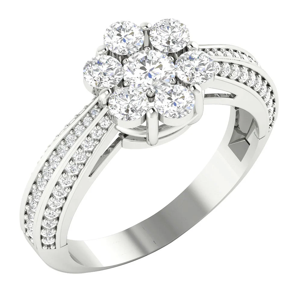 The Boston Gorgeous Solitaire Engagement Ring For Women 14k White Gold Round Diamond - Image 3