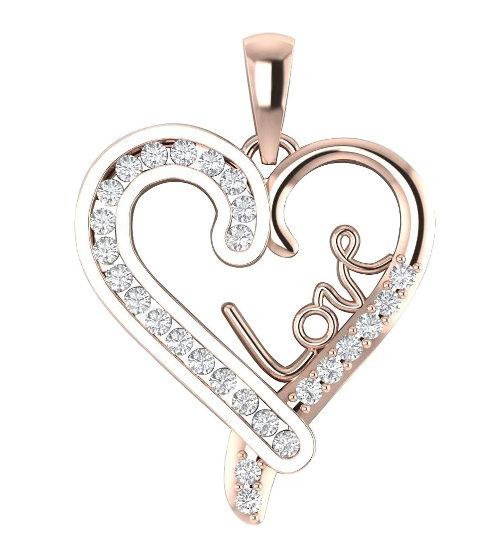 The Bradley 14K White Gold Love Heart Natural Diamond Pendant For Her - Image 3