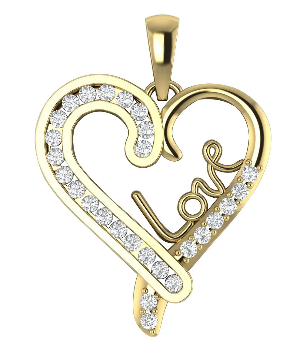 The Bradley 14K White Gold Love Heart Natural Diamond Pendant For Her - Image 5