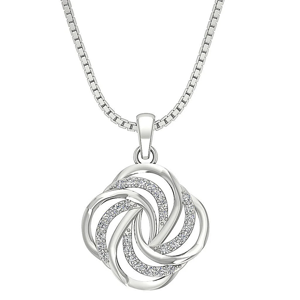 The Brady 14K Solid Gold Round Diamond Prong Set Fashion Pendant Prong Set