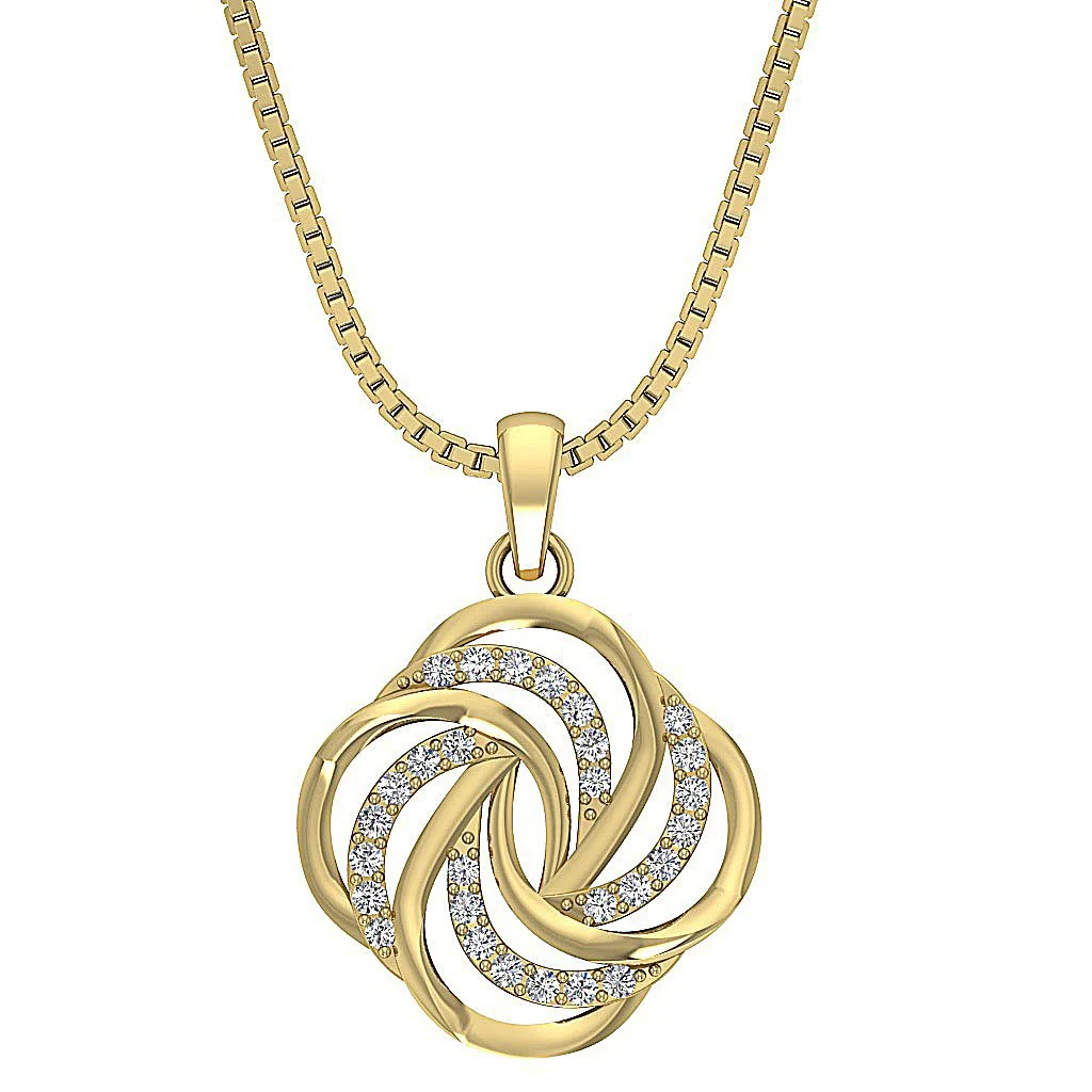 The Brady 14K Solid Gold Round Diamond Prong Set Fashion Pendant Prong Set - Image 2