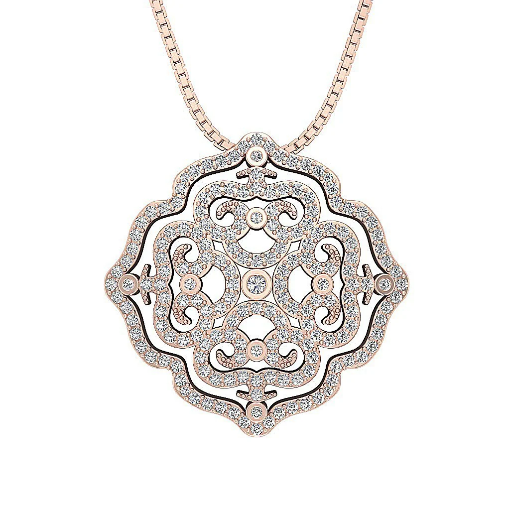 The Brandon For Women Genuine Round Diamond Beautiful Fashion Pendant White Gold - Image 3
