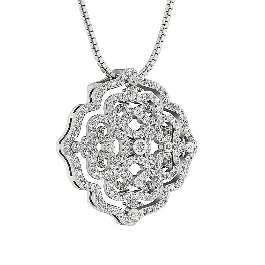 The Brandon For Women Genuine Round Diamond Beautiful Fashion Pendant White Gold - Image 4