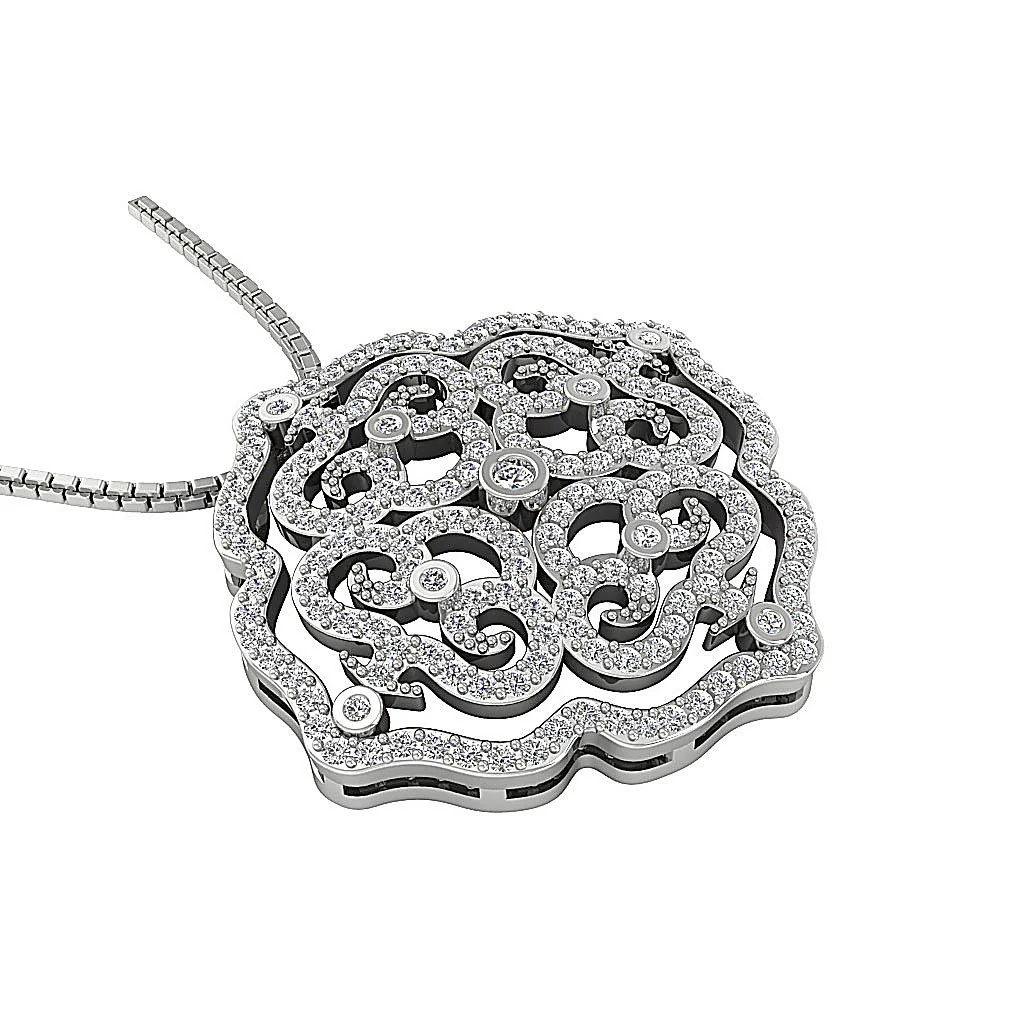 The Brandon For Women Genuine Round Diamond Beautiful Fashion Pendant White Gold - Image 5