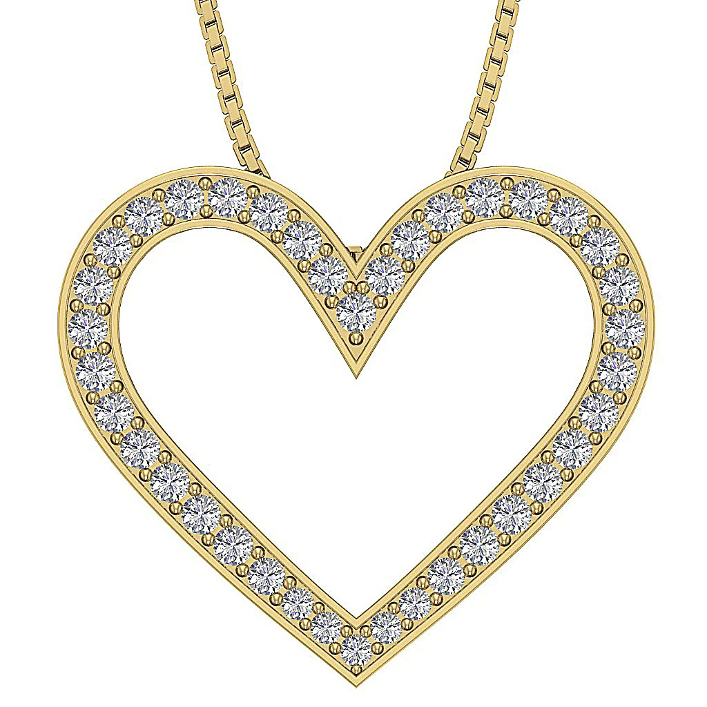 The Braxton Classsic 14k Rose Gold Natural Diamond Heart Pendant Prong Set - Image 3