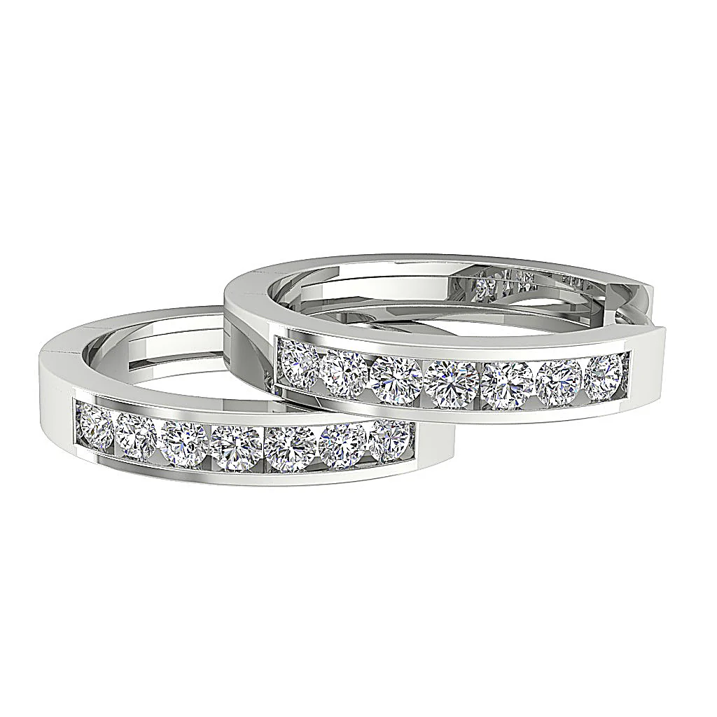 The Brayden Sparkly Round Diamond 14K Solid Yellow Gold Hoop Earring For Her - Image 14
