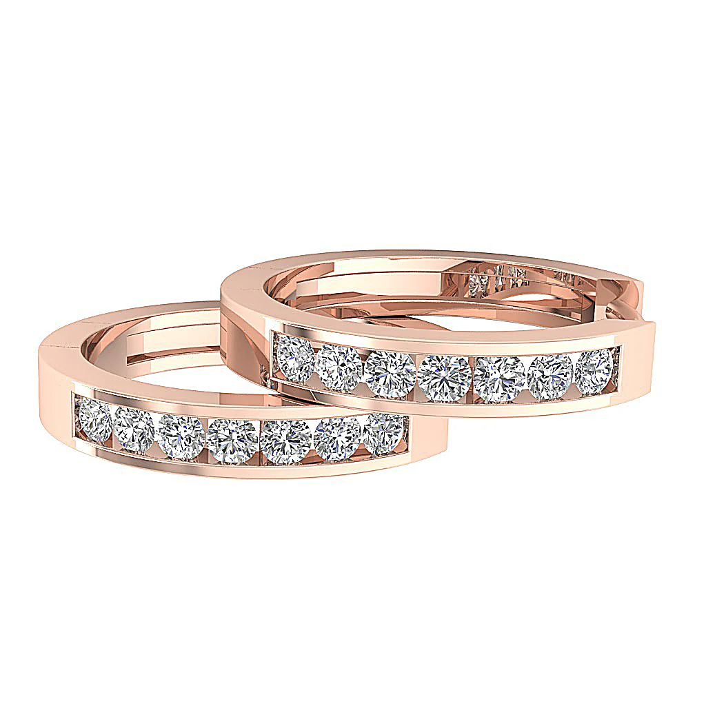 The Brayden Sparkly Round Diamond 14K Solid Yellow Gold Hoop Earring For Her - Image 15