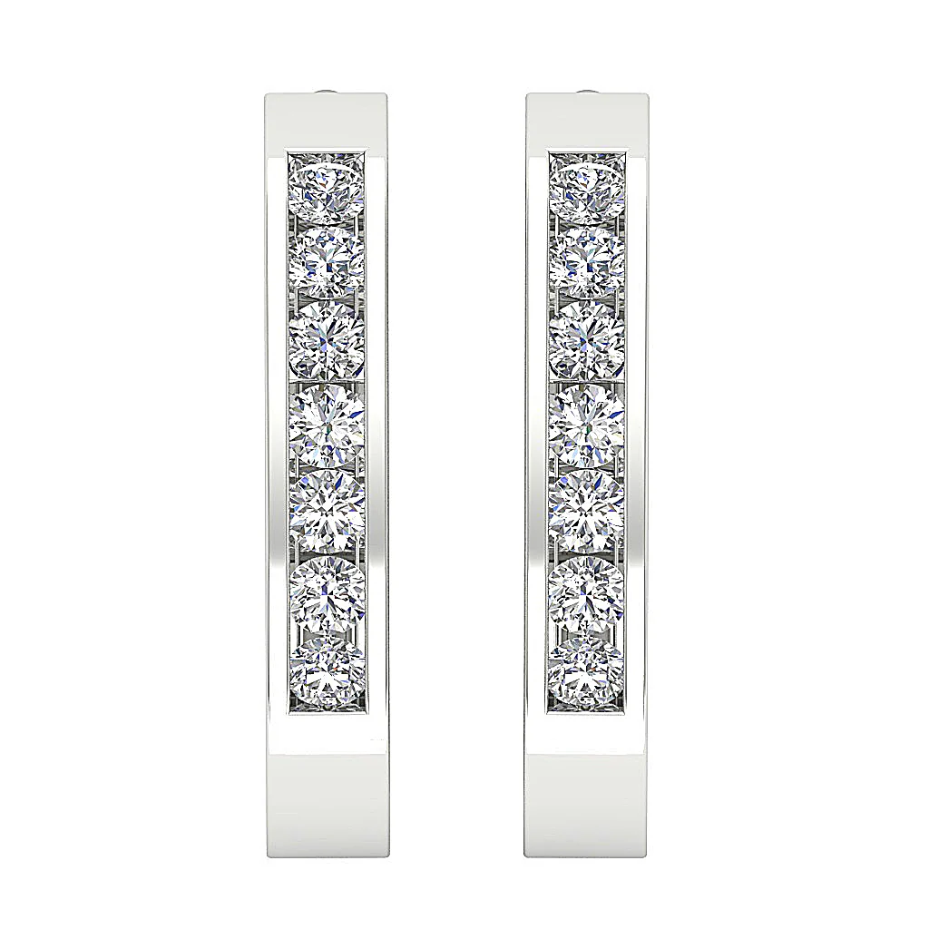 The Brayden Sparkly Round Diamond 14K Solid Yellow Gold Hoop Earring For Her - Image 5