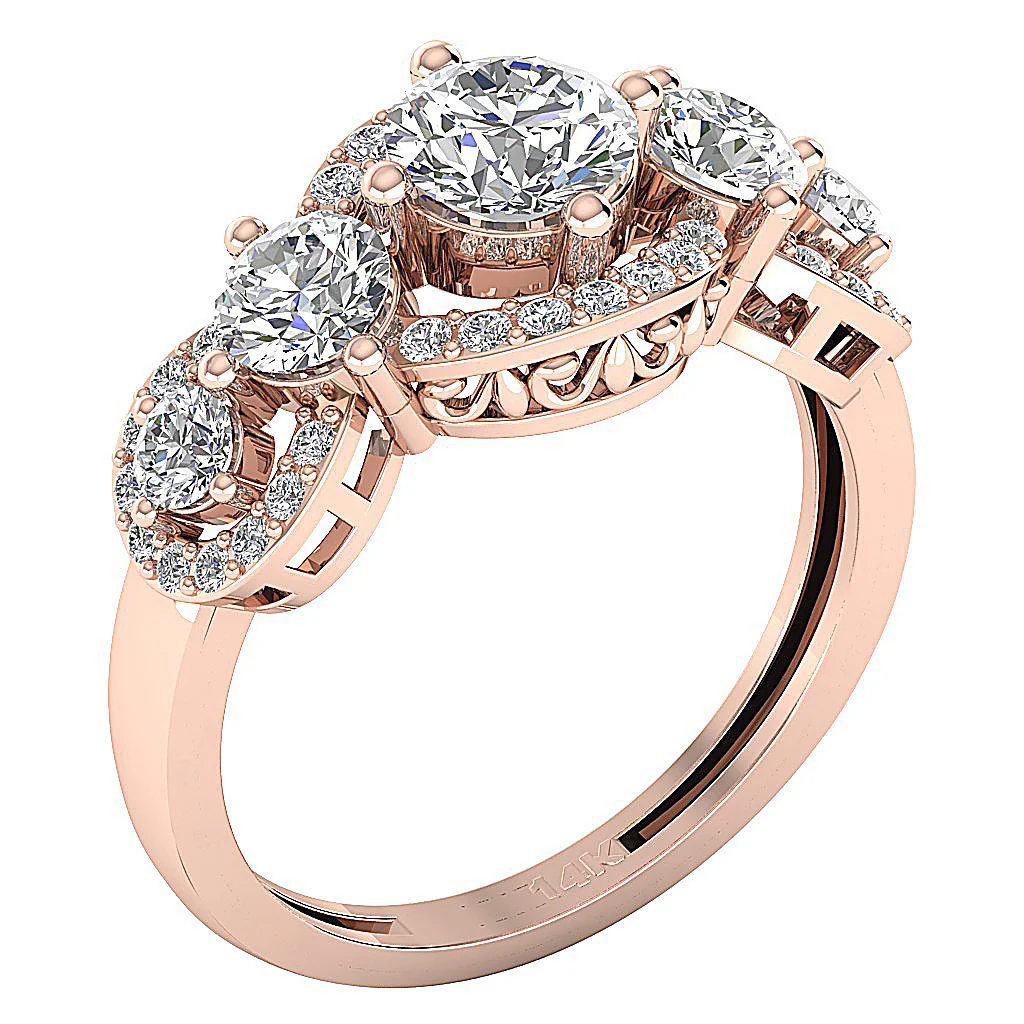 The Braylon Gorgeous Designer Genuine Diamond 14k Gold Solitaire Engagement Ring