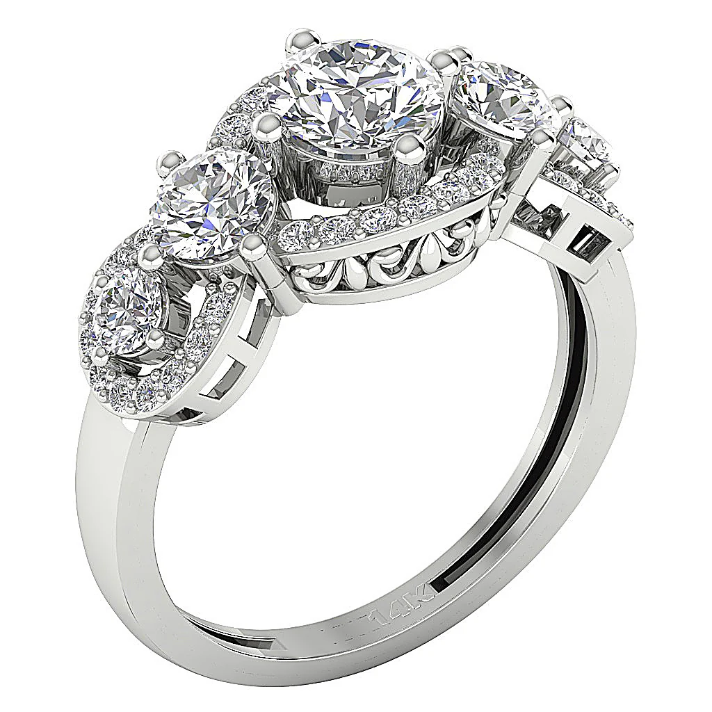 The Braylon Gorgeous Designer Genuine Diamond 14k Gold Solitaire Engagement Ring - Image 2