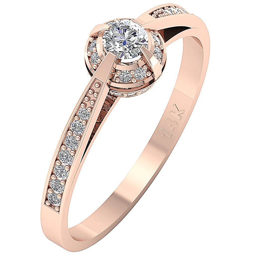 The Briar Gorgeous Natural Diamond 14k Yellow Gold Solitaire Engagement Ring For Her - Image 3