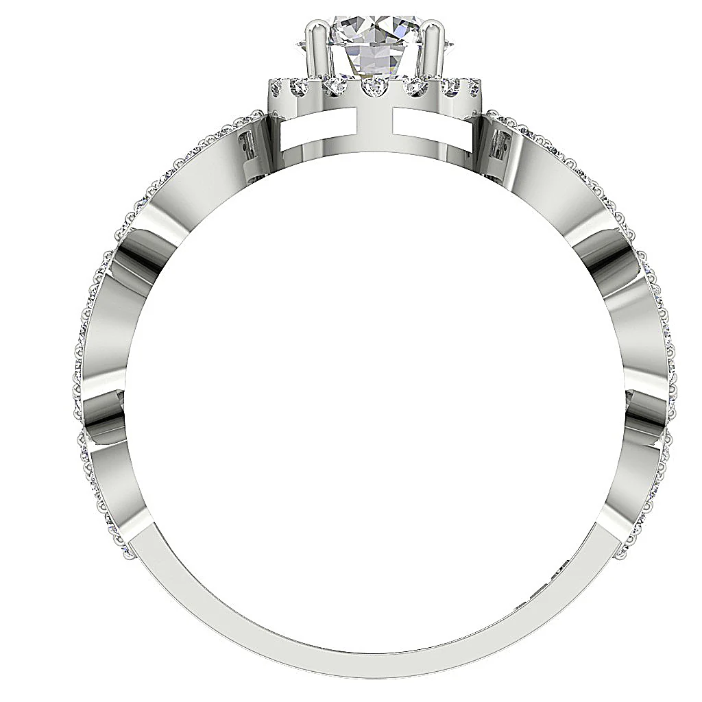 The Bridger Circle Designer Natural Diamond 14k Gold Prong Set Solitaire Engagement Ring - Image 5