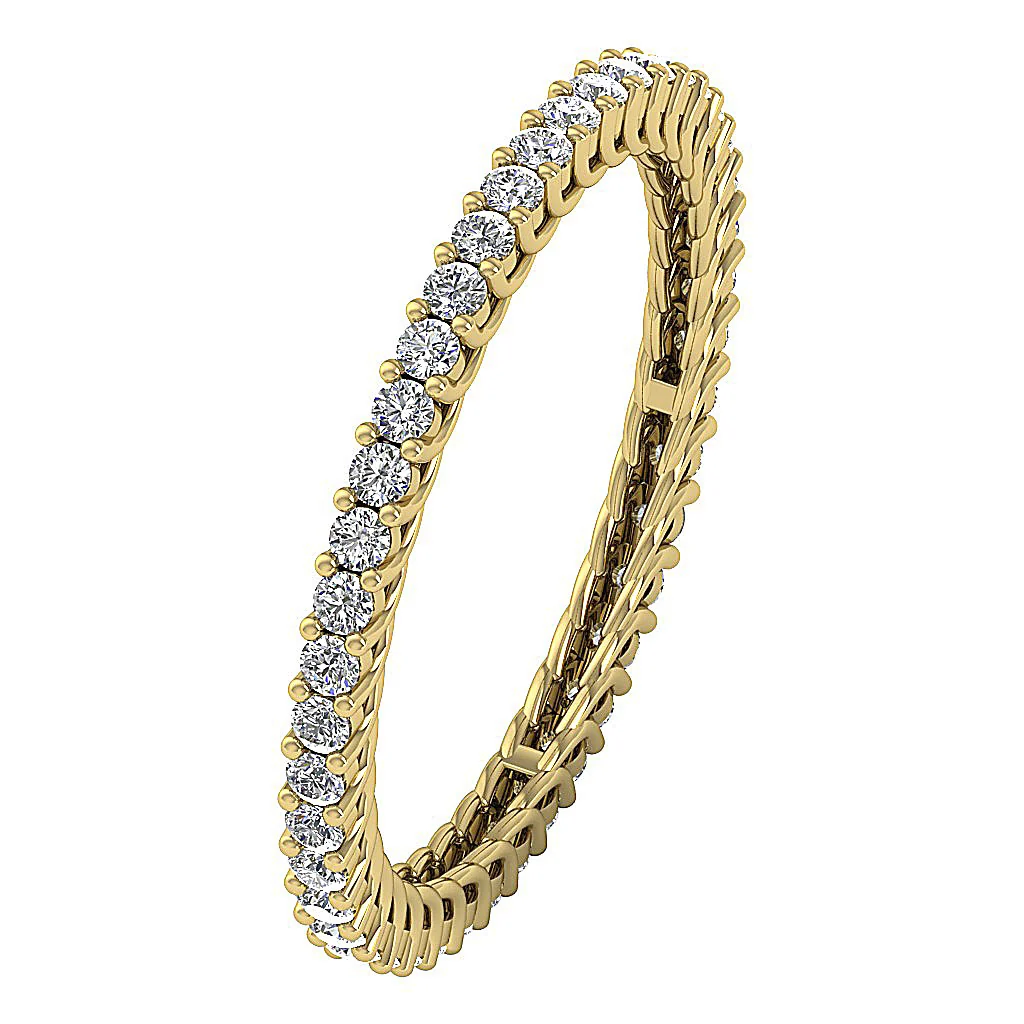 The Briggs Prong Set 0.75Ct Natural Diamond 14K Rose Gold Eternity Wedding Ring 1.90 mm - Image 3