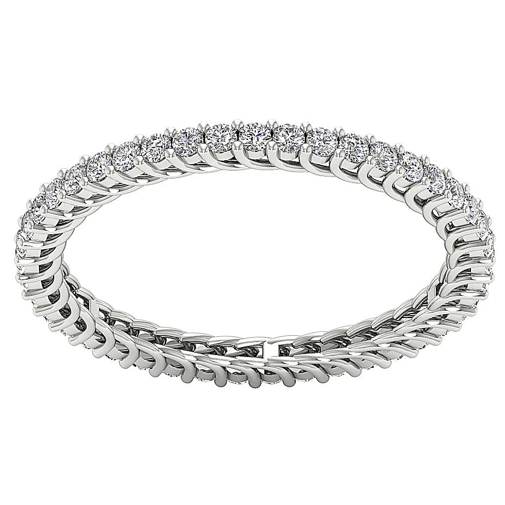 The Briggs Prong Set 0.75Ct Natural Diamond 14K Rose Gold Eternity Wedding Ring 1.90 mm - Image 4