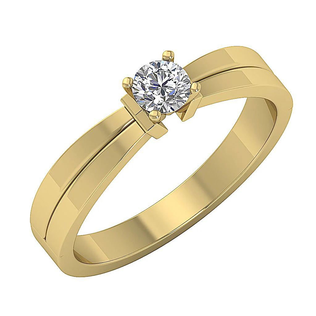 Luminous Solo: 0.35 CT G-SI1 Round Brilliant Diamond Solitaire | 14k/18k Gold - Image 3