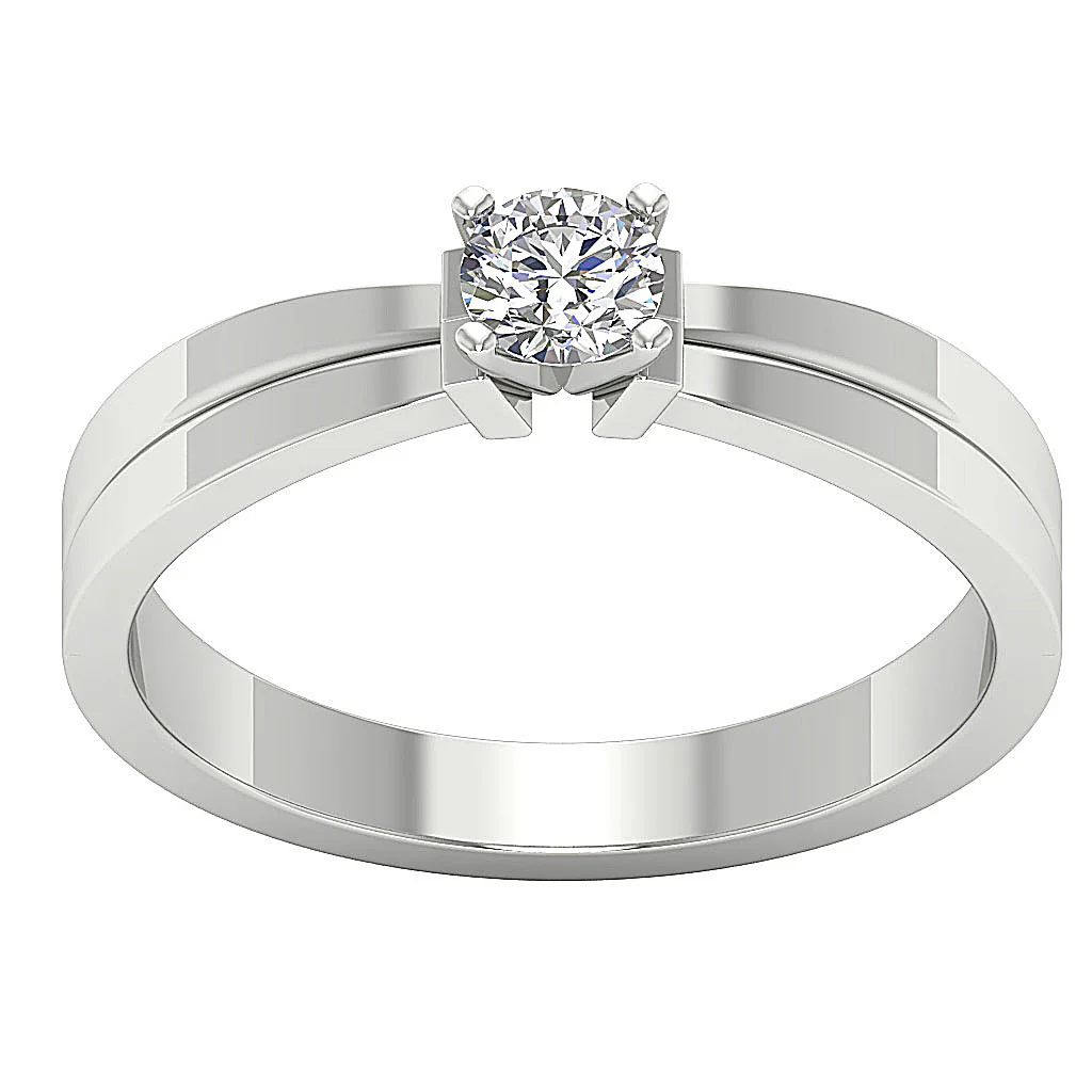 Luminous Solo: 0.35 CT G-SI1 Round Brilliant Diamond Solitaire | 14k/18k Gold - Image 4